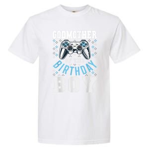 Godmother Of The Birthday Boy Matching Video Gamer Birthday Garment-Dyed Heavyweight T-Shirt