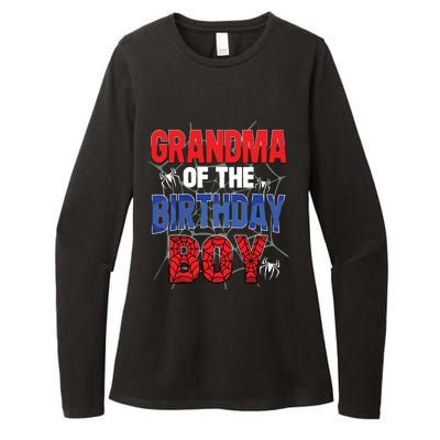 Grandma Of The Birthday Boy Matching Family Spider Web Womens CVC Long Sleeve Shirt