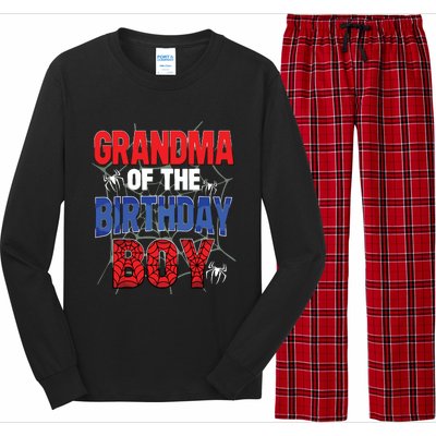 Grandma Of The Birthday Boy Matching Family Spider Web Long Sleeve Pajama Set