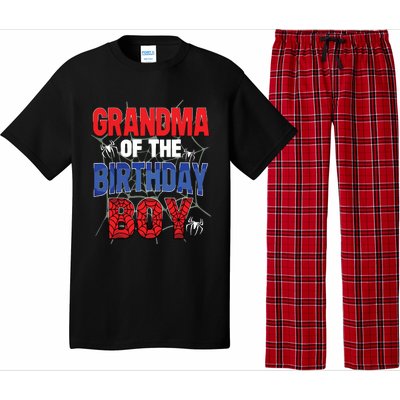 Grandma Of The Birthday Boy Matching Family Spider Web Pajama Set