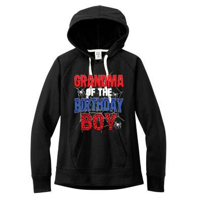 Grandma Of The Birthday Boy Matching Family Spider Web Women's Fleece Hoodie