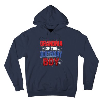 Grandma Of The Birthday Boy Matching Family Spider Web Hoodie