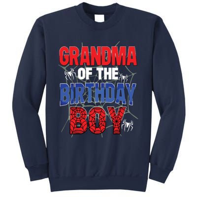 Grandma Of The Birthday Boy Matching Family Spider Web Sweatshirt