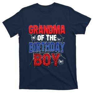 Grandma Of The Birthday Boy Matching Family Spider Web T-Shirt