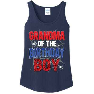 Grandma Of The Birthday Boy Matching Family Spider Web Ladies Essential Tank