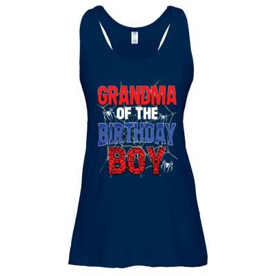 Grandma Of The Birthday Boy Matching Family Spider Web Ladies Essential Flowy Tank