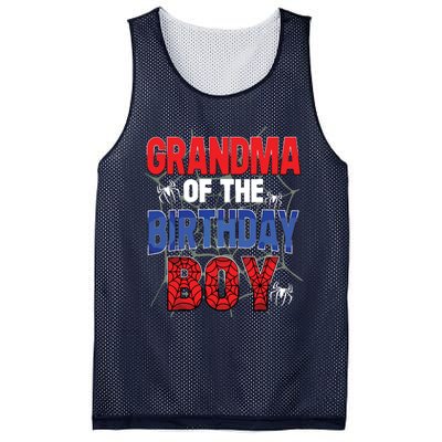 Grandma Of The Birthday Boy Matching Family Spider Web Mesh Reversible Basketball Jersey Tank