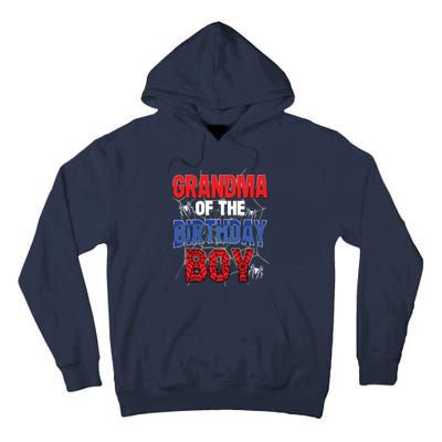 Grandma Of The Birthday Boy Matching Family Spider Web Tall Hoodie