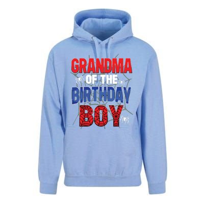 Grandma Of The Birthday Boy Matching Family Spider Web Unisex Surf Hoodie