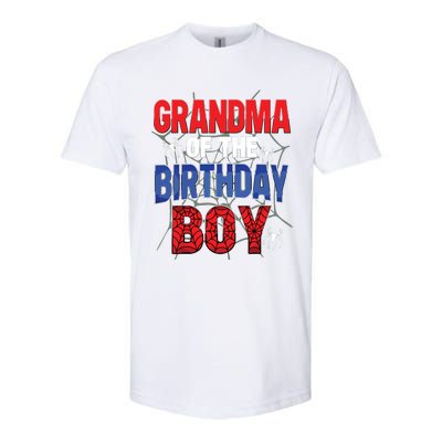 Grandma Of The Birthday Boy Matching Family Spider Web Softstyle CVC T-Shirt