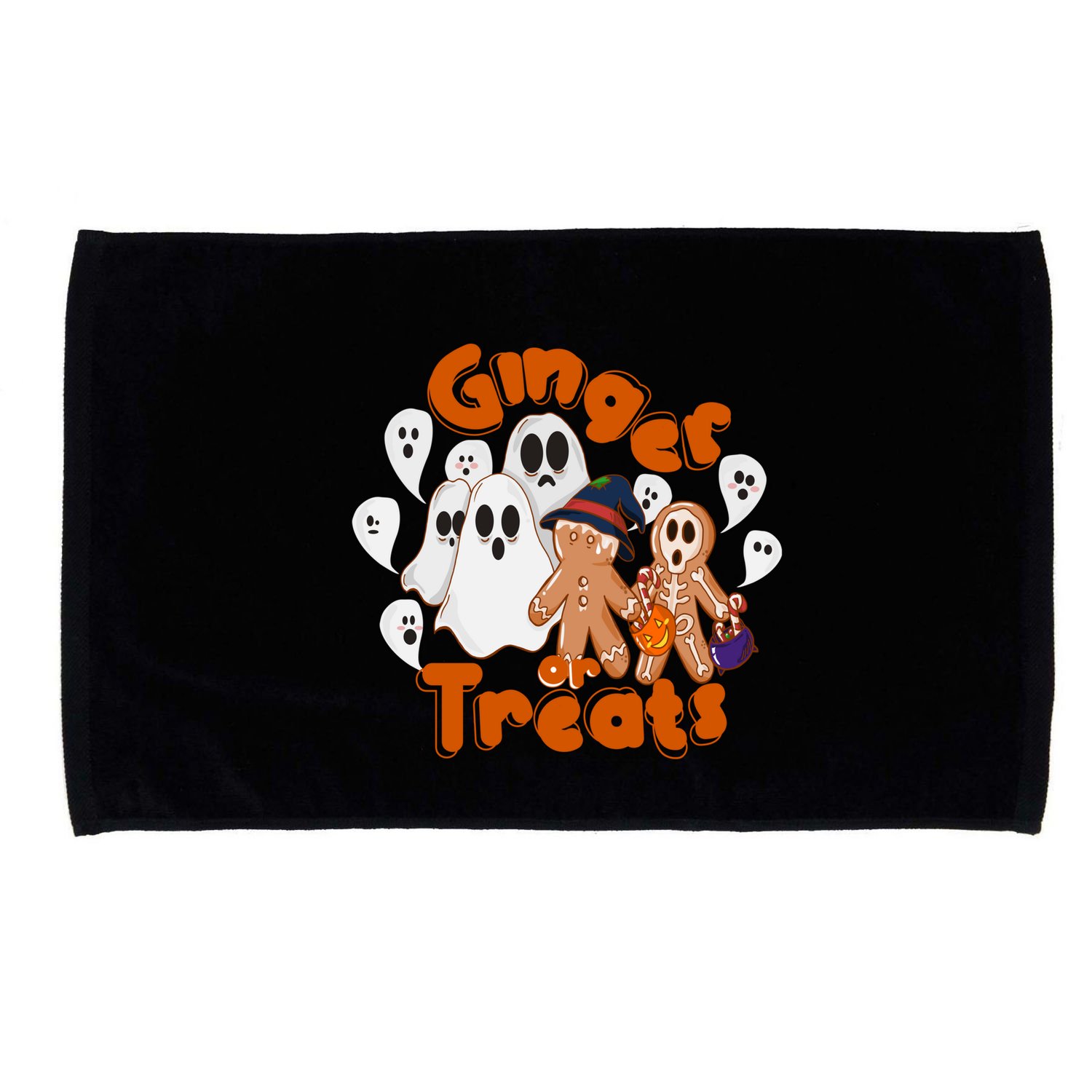 Ginger Or Treats Funny Scary Ginger Halloween Microfiber Hand Towel
