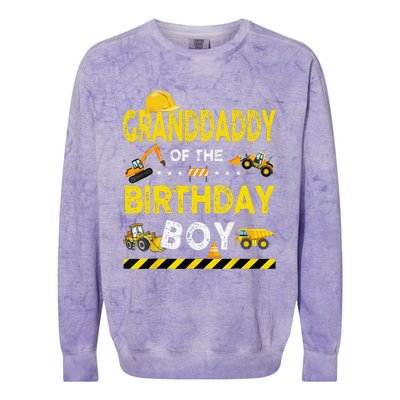 Granddaddy Of The Birthday Boy Construction Worker Birthday Colorblast Crewneck Sweatshirt