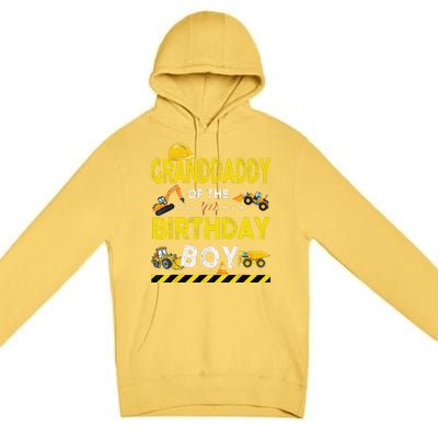 Granddaddy Of The Birthday Boy Construction Worker Birthday Premium Pullover Hoodie