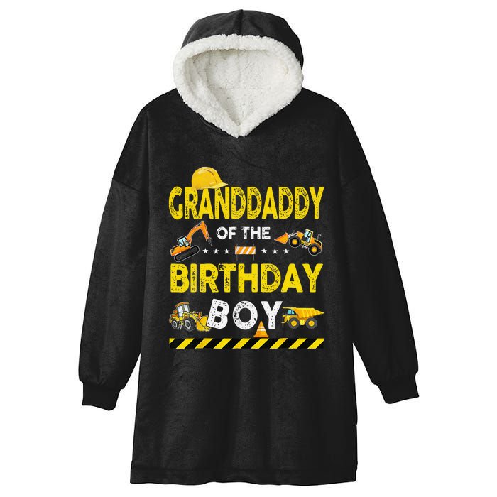 Granddaddy Of The Birthday Boy Construction Worker Birthday Hooded Wearable Blanket