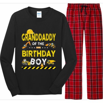 Granddaddy Of The Birthday Boy Construction Worker Birthday Long Sleeve Pajama Set