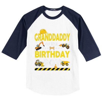 Granddaddy Of The Birthday Boy Construction Worker Birthday Baseball Sleeve Shirt