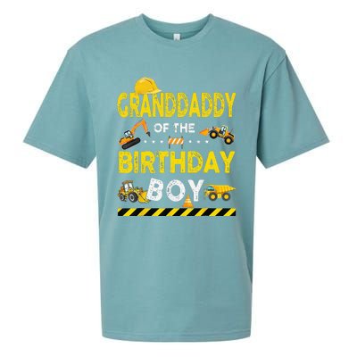 Granddaddy Of The Birthday Boy Construction Worker Birthday Sueded Cloud Jersey T-Shirt