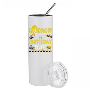 Granddaddy Of The Birthday Boy Construction Worker Birthday Stainless Steel Tumbler