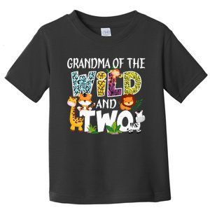 Grandma Of The Wild and Two Zoo Safari Jungle Birthday Toddler T-Shirt