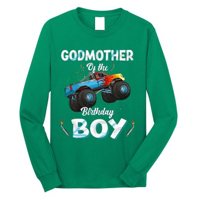 Godmother Of The Birthday Boy Monster Truck Bday Long Sleeve Shirt