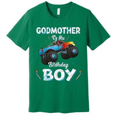 Godmother Of The Birthday Boy Monster Truck Bday Premium T-Shirt