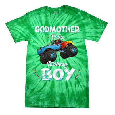 Godmother Of The Birthday Boy Monster Truck Bday Tie-Dye T-Shirt