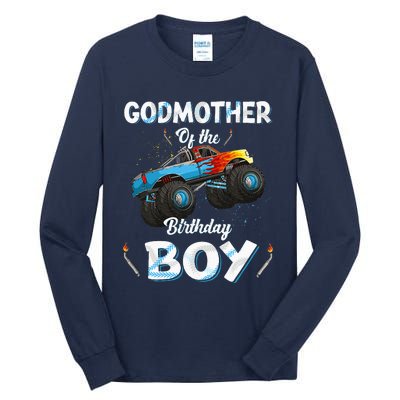 Godmother Of The Birthday Boy Monster Truck Bday Tall Long Sleeve T-Shirt