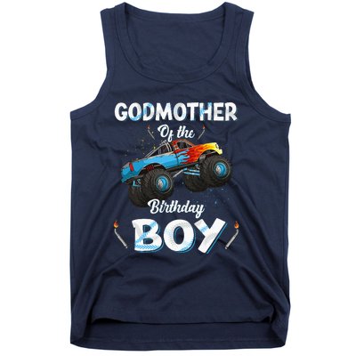 Godmother Of The Birthday Boy Monster Truck Bday Tank Top