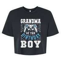 Grandma Of The Birthday Boy Matching Video Gamer Birthday Bella+Canvas Jersey Crop Tee