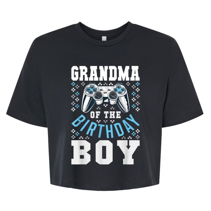 Grandma Of The Birthday Boy Matching Video Gamer Birthday Bella+Canvas Jersey Crop Tee