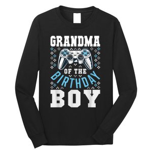 Grandma Of The Birthday Boy Matching Video Gamer Birthday Long Sleeve Shirt