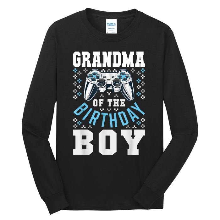 Grandma Of The Birthday Boy Matching Video Gamer Birthday Tall Long Sleeve T-Shirt