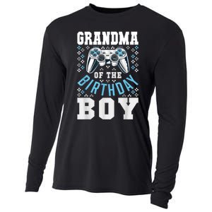 Grandma Of The Birthday Boy Matching Video Gamer Birthday Cooling Performance Long Sleeve Crew