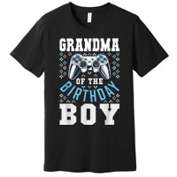 Grandma Of The Birthday Boy Matching Video Gamer Birthday Premium T-Shirt