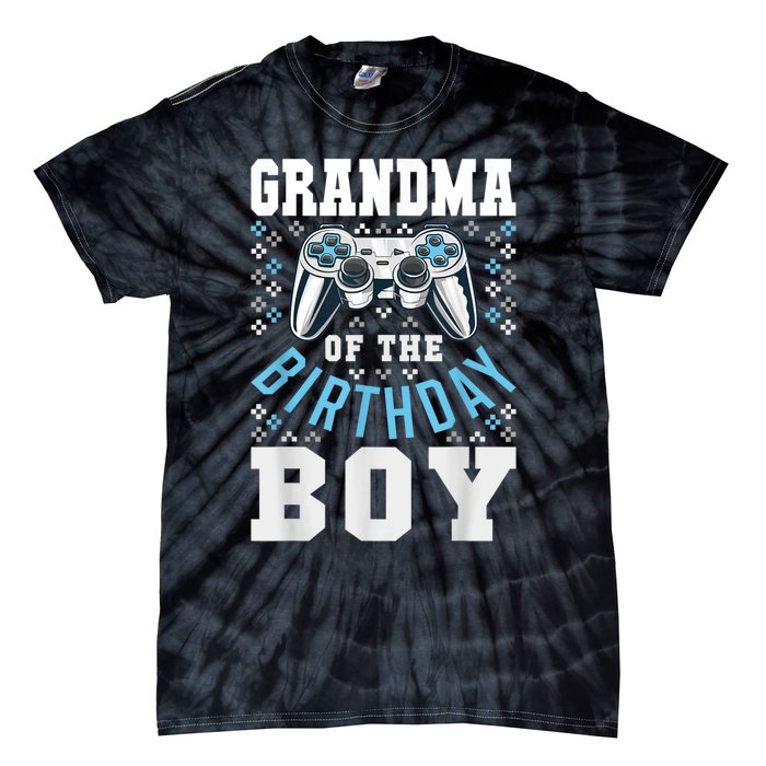 Grandma Of The Birthday Boy Matching Video Gamer Birthday Tie-Dye T-Shirt