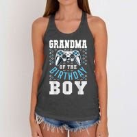 Grandma Of The Birthday Boy Matching Video Gamer Birthday Women's Knotted Racerback Tank