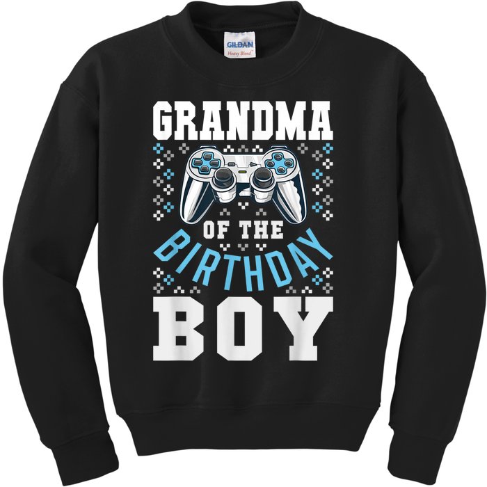 Grandma Of The Birthday Boy Matching Video Gamer Birthday Kids Sweatshirt