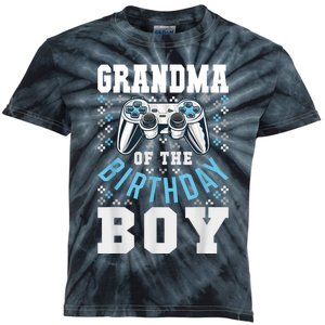 Grandma Of The Birthday Boy Matching Video Gamer Birthday Kids Tie-Dye T-Shirt