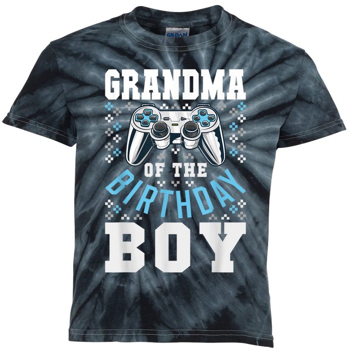 Grandma Of The Birthday Boy Matching Video Gamer Birthday Kids Tie-Dye T-Shirt