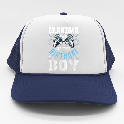 Grandma Of The Birthday Boy Matching Video Gamer Birthday Trucker Hat