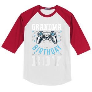 Grandma Of The Birthday Boy Matching Video Gamer Birthday Kids Colorblock Raglan Jersey