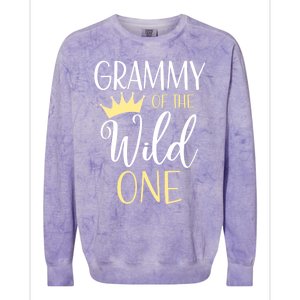 Grammy Of The Wild One First Birthday Matching Family Gift Colorblast Crewneck Sweatshirt