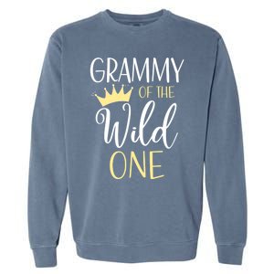 Grammy Of The Wild One First Birthday Matching Family Gift Garment-Dyed Sweatshirt