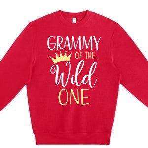 Grammy Of The Wild One First Birthday Matching Family Gift Premium Crewneck Sweatshirt