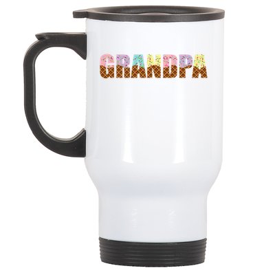 Grandpa Of The Sweet One Ice Cream 1st First Family Mother's Stainless Steel Travel Mug