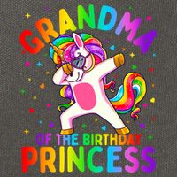 Grandma Of The Birthday Princess Girl Dabbing Unicorn Gift 1 Cotton Canvas Backpack