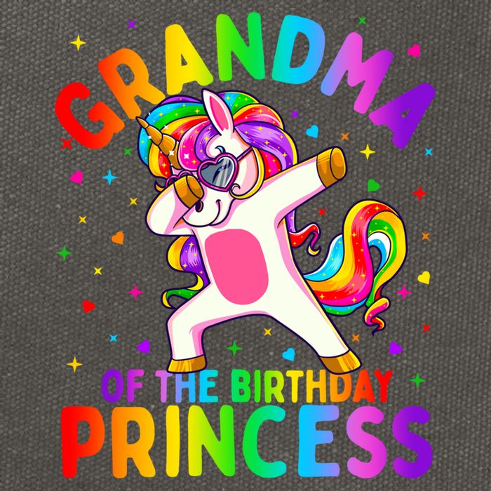 Grandma Of The Birthday Princess Girl Dabbing Unicorn Gift 1 Cotton Canvas Backpack