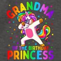 Grandma Of The Birthday Princess Girl Dabbing Unicorn Gift 1 Vector Backpack
