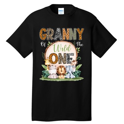 Granny Of The Wild One First Birthday Safari Woodland Tall T-Shirt