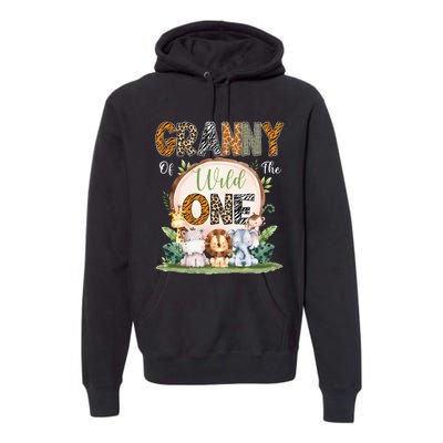 Granny Of The Wild One First Birthday Safari Woodland Premium Hoodie